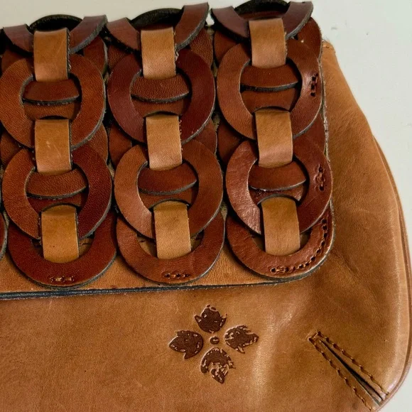 Patricia Nash Italian leather minimalist Baku Medium Clutch.